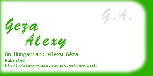 geza alexy business card
