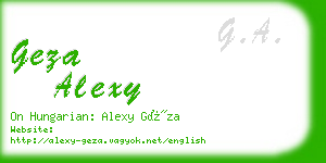 geza alexy business card